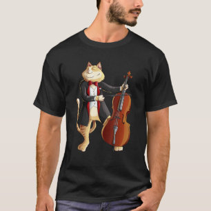Cool Cat Playing Cello Funny Kitten Instrument Pla T-Shirt