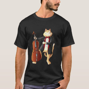 Cool Cat Playing Cello  Kitten Instrument Player   T-Shirt