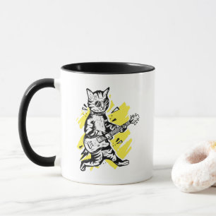 Cool Cat playing electric guitar  Mug