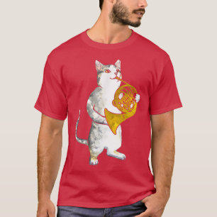 Cool Cat Playing French Horn Musician Orchestra Mu T-Shirt