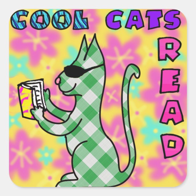 Cool Cat Reading Incentive Reward Stickers (Front)