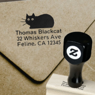 Cool Cat Return Address Rubber Stamp