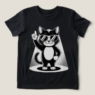 Cool Cat Rock Dancer Tee   Funny Animal Music Gift