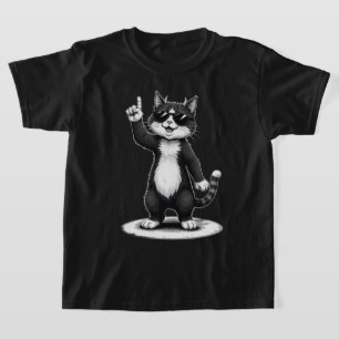 Cool Cat Rock Dancer Tee Funny Animal Music Gift