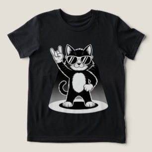 Cool Cat Rock Dancer Tee   Funny Animal Music Gift