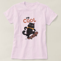 Cool Cat Skateboard – Funny Black Cat Illustration