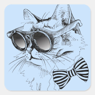 Cool Cat Square Sticker