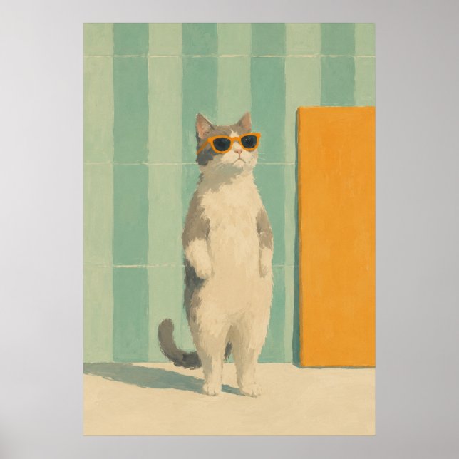 cool cat summer vibe poster (Front)