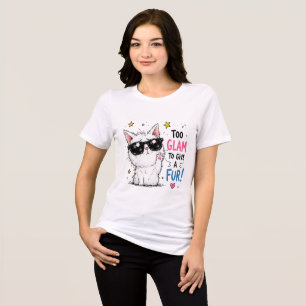 Cool Cat Sunglasses Design Tri-Blend Shirt