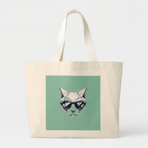 Cool Cat Sunglasses Jumbo Tote Bag