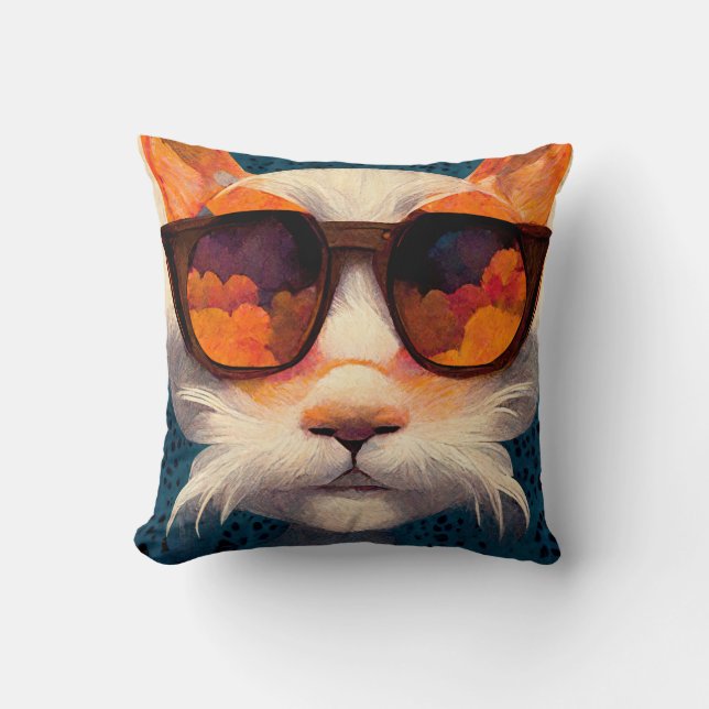 COOL CAT SUNGLASSES PILLOW (Front)