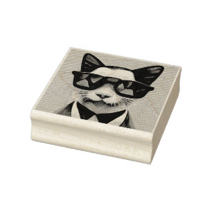  COOL CAT SUNGLASSES RUBBER STAMP