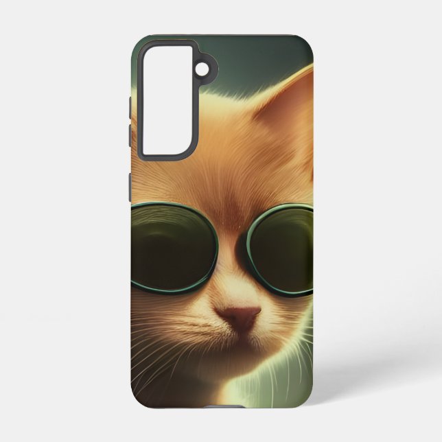 COOL CAT SUNGLASSES SAMSUNG GALAXY S21 CASE (Back)