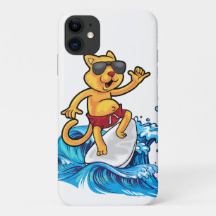 Cool cat surfer iPhone 11 case