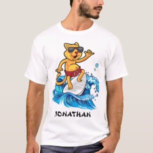 Cool cat surfer custom T-Shirt