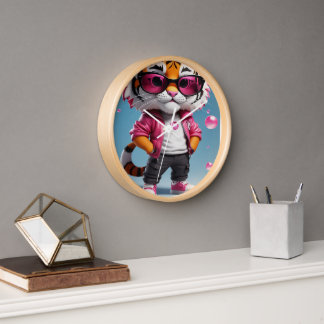 Cool Cat Tiger wall clock