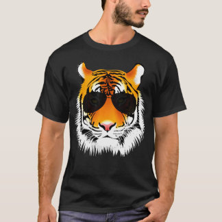 Cool Cat Tiger with Sunglasses Design T-Shirt