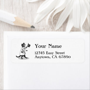 Cool Cat Top Hat Custom Return Address Labels