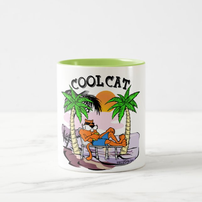 Cool Cat Two-Tone Coffee Mug (Center)