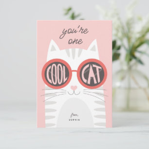 Cool Cat Valentine's day Card