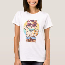 Cool Cat Vibes – Meow Magic Summer Tee"