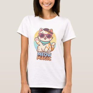 Cool Cat Vibes – Meow Magic Summer Tee" T-Shirt