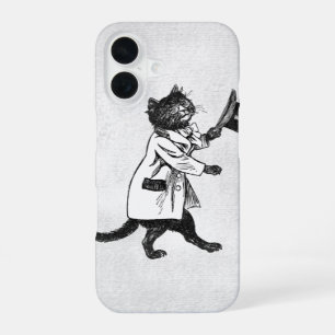 Cool Cat Vintage Black White Grunge iPhone Case