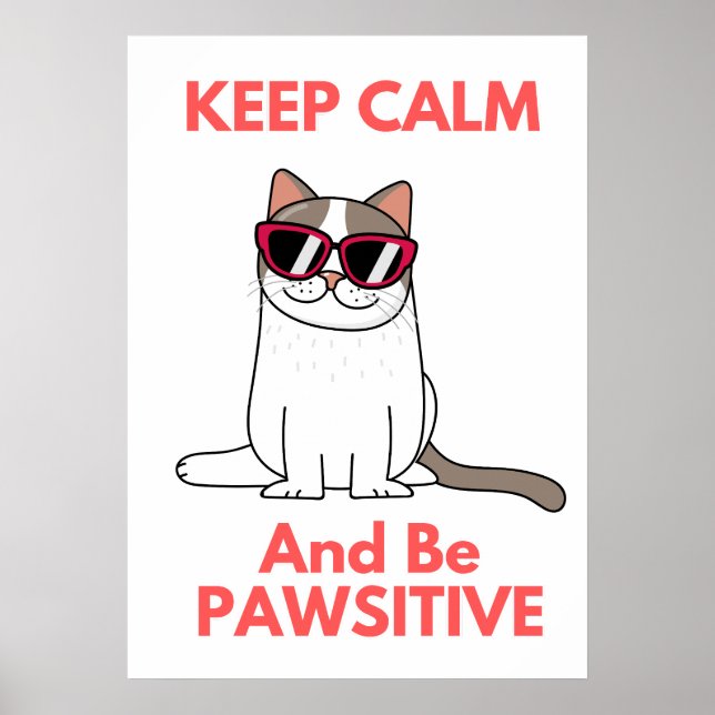  Cool Cat Wearing Glasses Quotes Poster (Front)