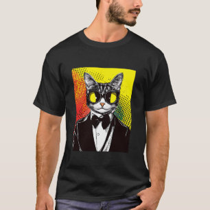 Cool Cat Wearing Suit And Bowtie Retro Or Vintage T-Shirt