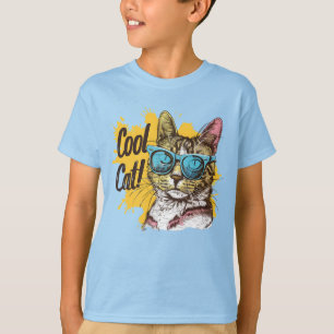 "Cool Cat" Wearing Sunglasses T-Shirt