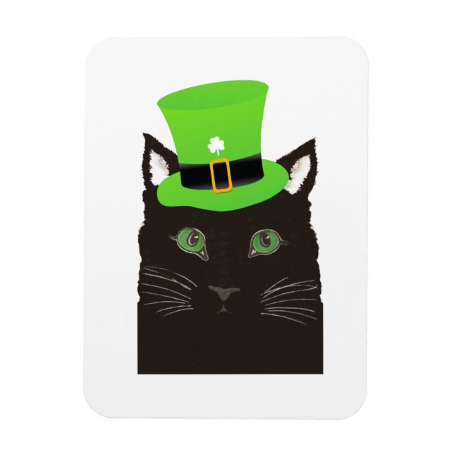 Cool Cat with a Green Hat Magnet (Vertical)