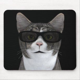 Cool Cat With Black Sunglasses Mouse Mat