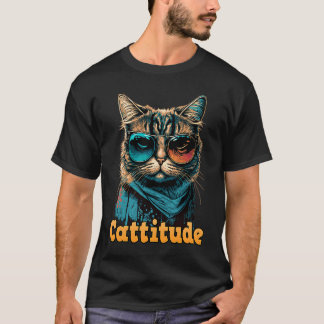 Cool Cat With Glasses Cattitude Cats  Attitude T-Shirt