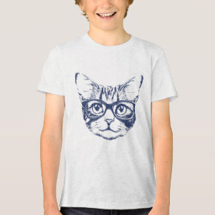 Cool Cat with Glasses Tri-Blend Shirt