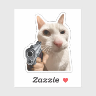 Cool Cat With Gun Funny Meme