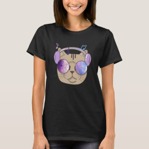 Cool Cat With Headphones I Animals Music T-Shirt
