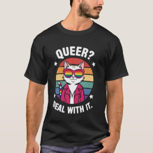 Cool Cat with Rainbow Sunglasses T-Shirt
