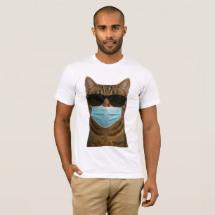 Cool Cat with Shades and Mask T-Shirt