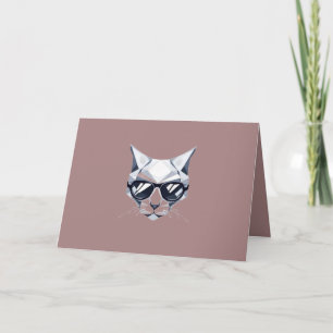 Cool Cat with Sunglasses Holiday Card. Card