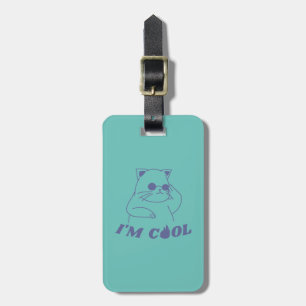 Cool Cat with sunglasses Luggage Tag
