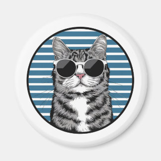 cool cat with sunglasses magnet