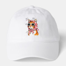 Cool Cat with Sunglasses & Polka Dot Headscarf