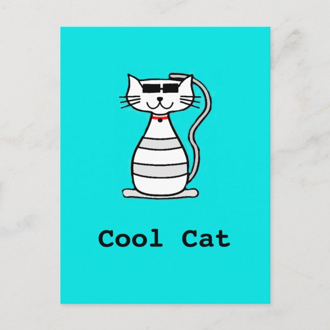 Cool Cat with sunglasses Postcard (Front)