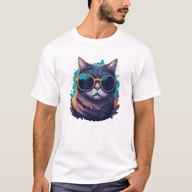 Cool cat with sunglasses T-Shirt (Front)