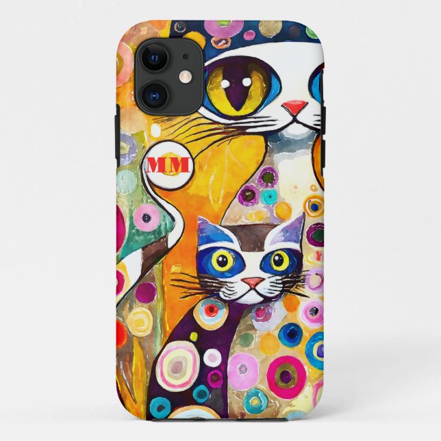 Cool Cats Abstract Case-Mate iPhone Case (Back)