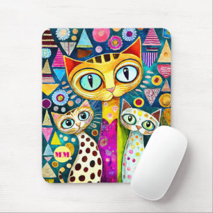 Cool Cats Abstract Mouse Mat
