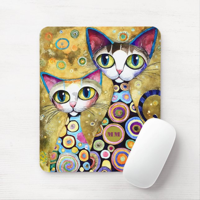 Cool Cats Abstract Mouse Mat (With Mouse)
