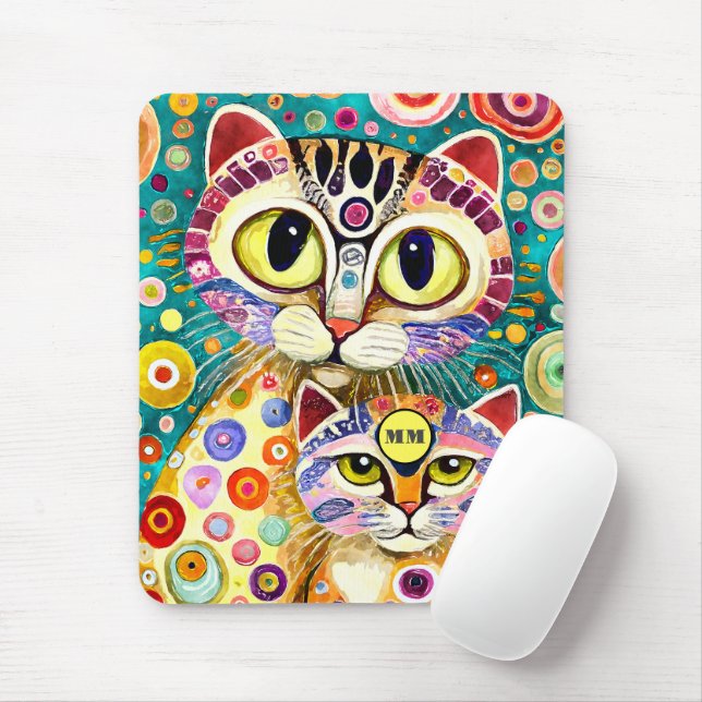 Cool Cats Abstract Mouse Mat (With Mouse)
