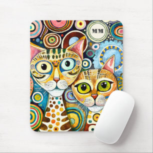 Cool Cats Abstract Mouse Mat