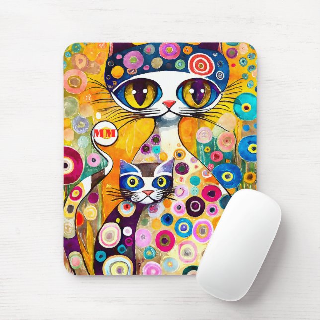 Cool Cats Abstract Mouse Mat (With Mouse)